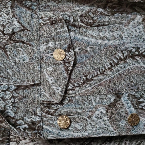 Blue Paisley Christopher & Banks Blazer, Medium - Picture 4 of 7